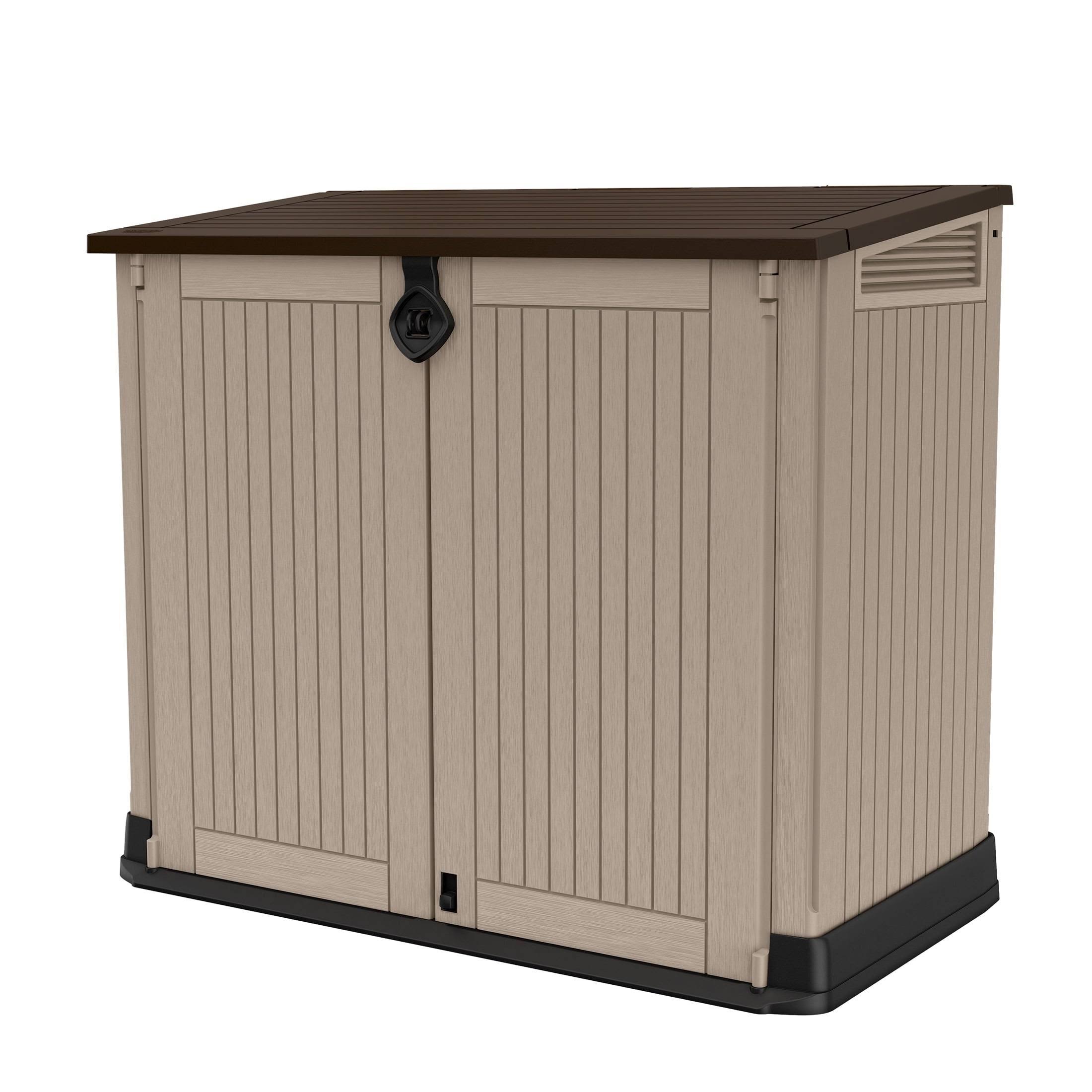 Keter Store It Out Midi Wheelie Bin Box Beige - Brown